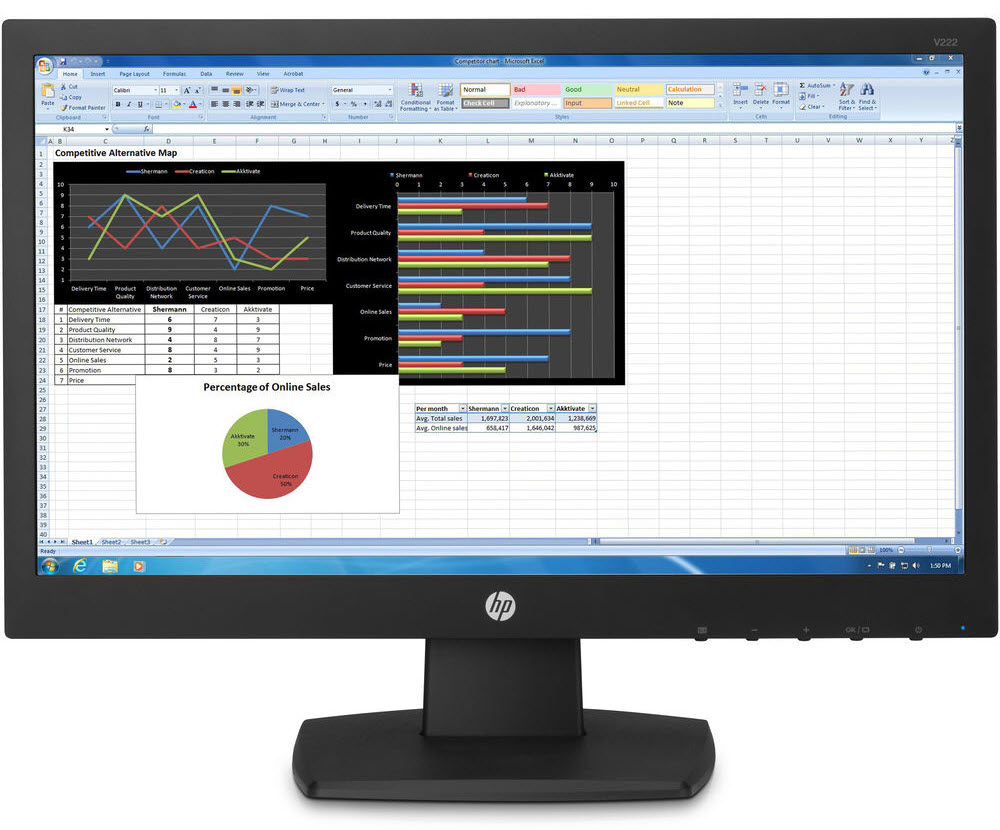 HP V222 WideScreen Monitor