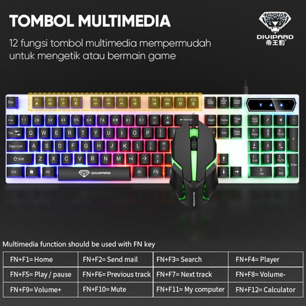 Keyboard Mouse Gaming Divipard GMK-20