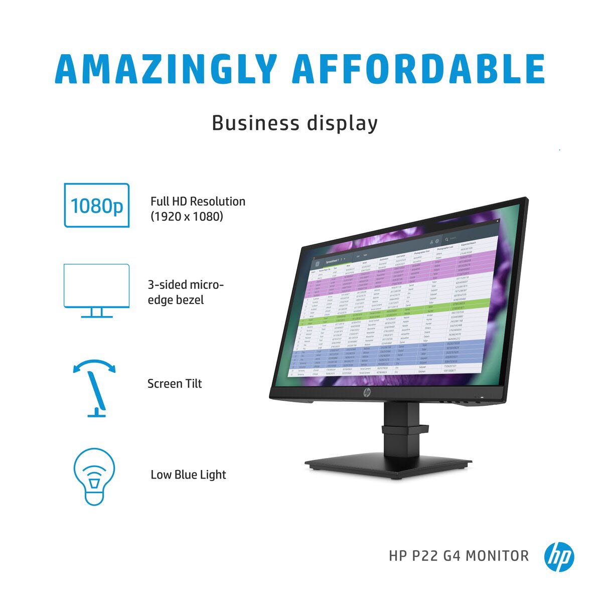 HP P22H G4 Monitor - Business Display